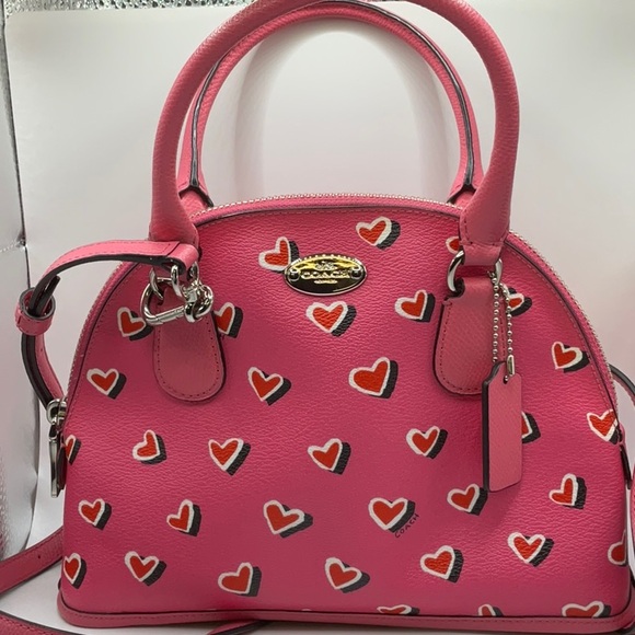 Coach Pink Purse with Red Hearts - Picture 1 of 10